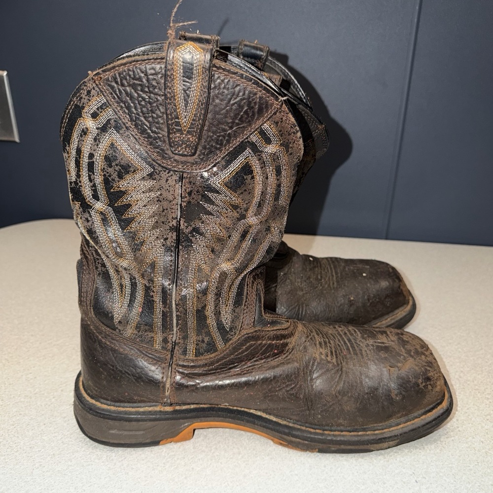 Ariat Men's Workhog Bruin Brown Leather Composite Square Toe Western Size 10.5D